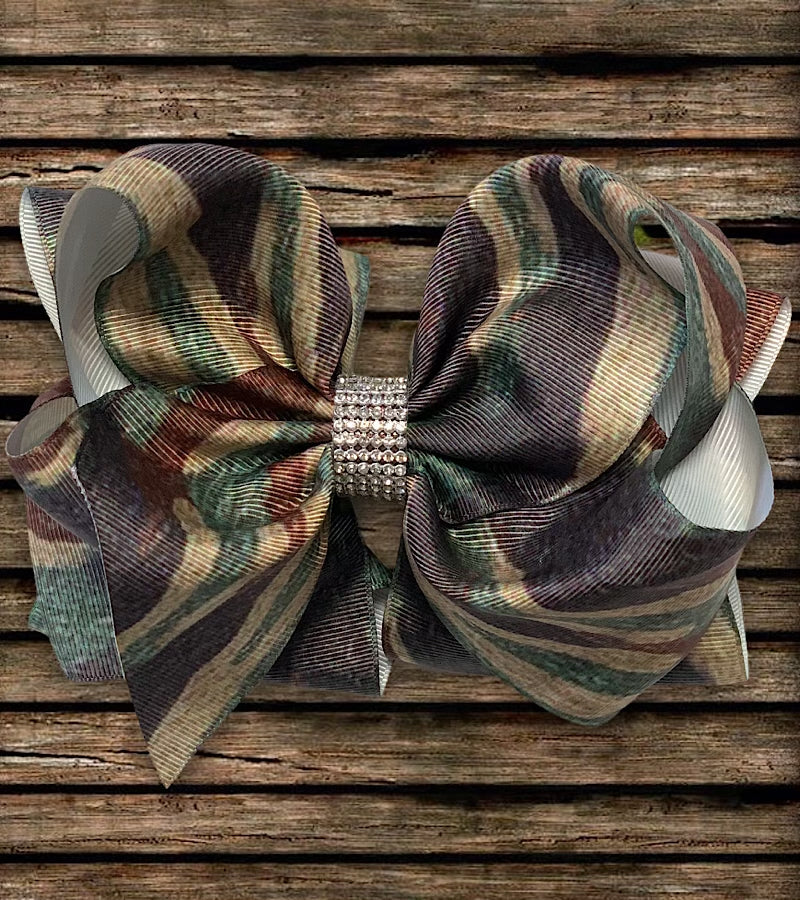 Camouflage Print Bow