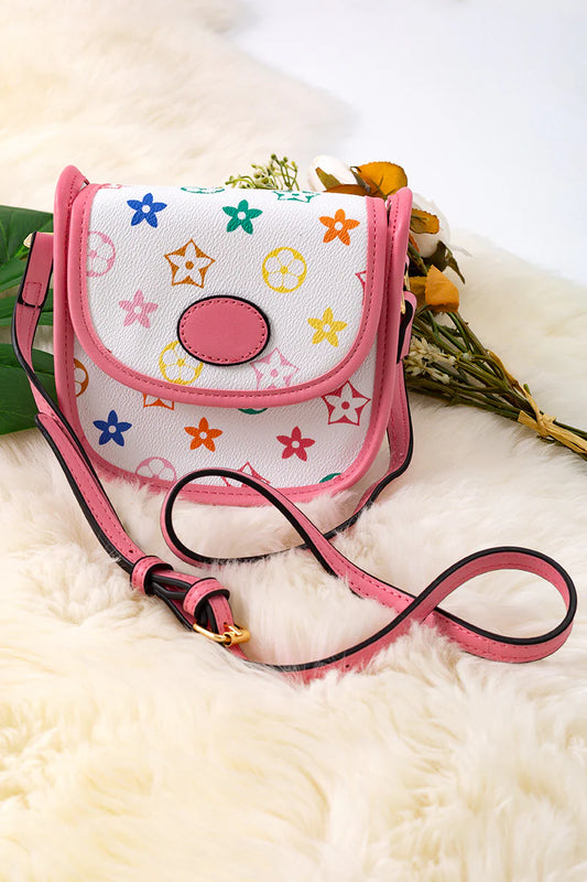White Multi Colored Star Purse