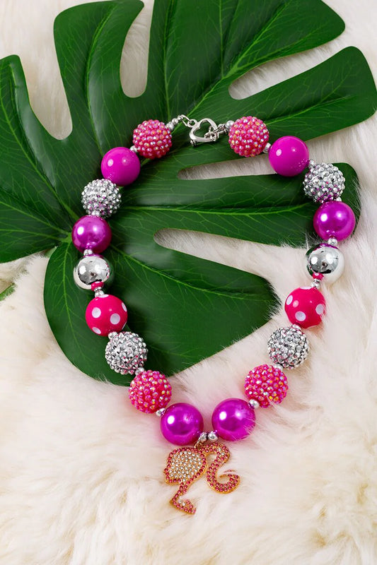 Pink Bubble Necklace w/Character Charm