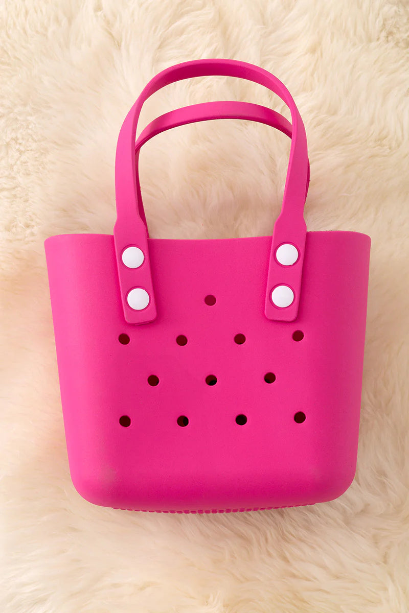 Hot Pink Rubber Tote